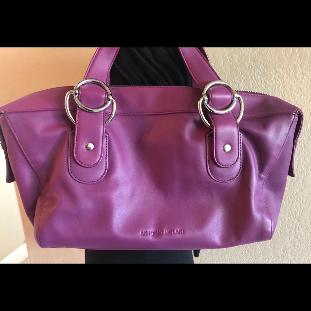 Antonio Milani plum colored satchel.